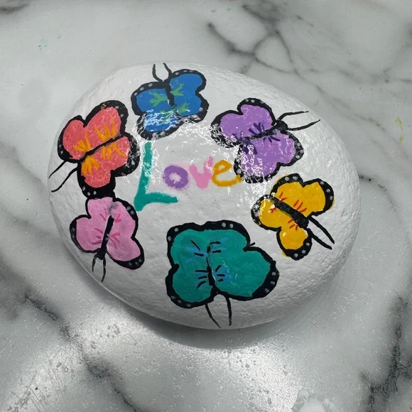 Free Come and get it Colorful Butterfly 🦋 Painted Stone Art. Live treasure hunt. - Picture 3 of 6